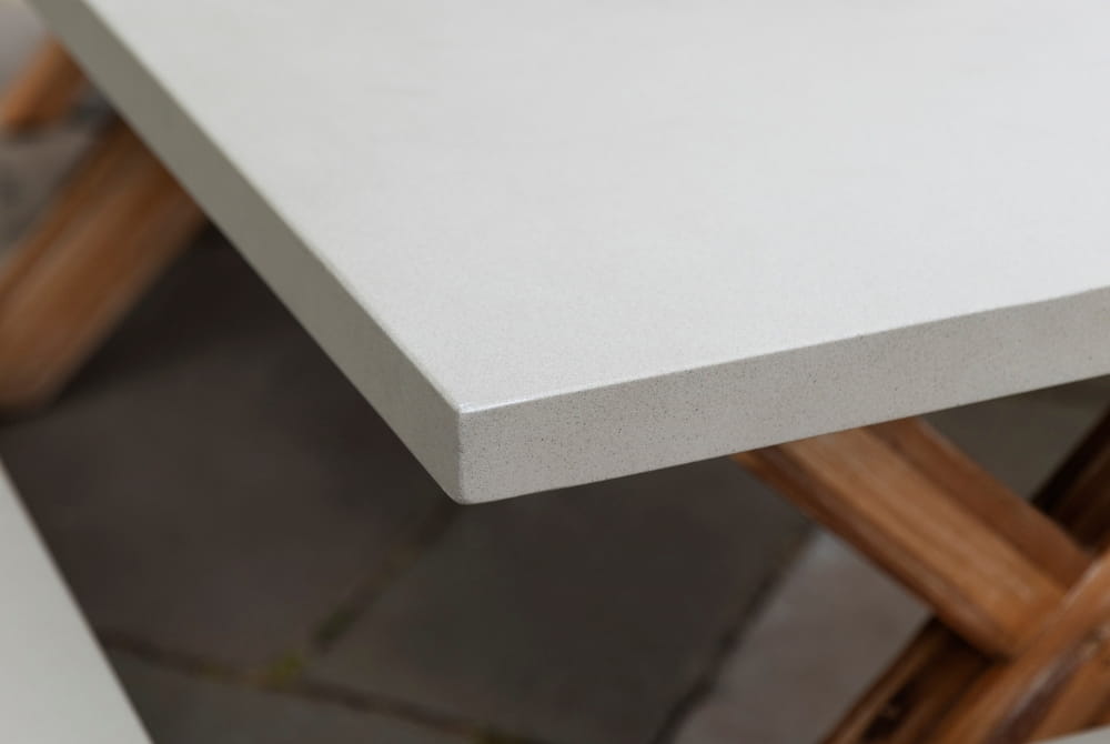 Burford Table & Bench Set - Acacia Wood & Polystone, Natural (Small)