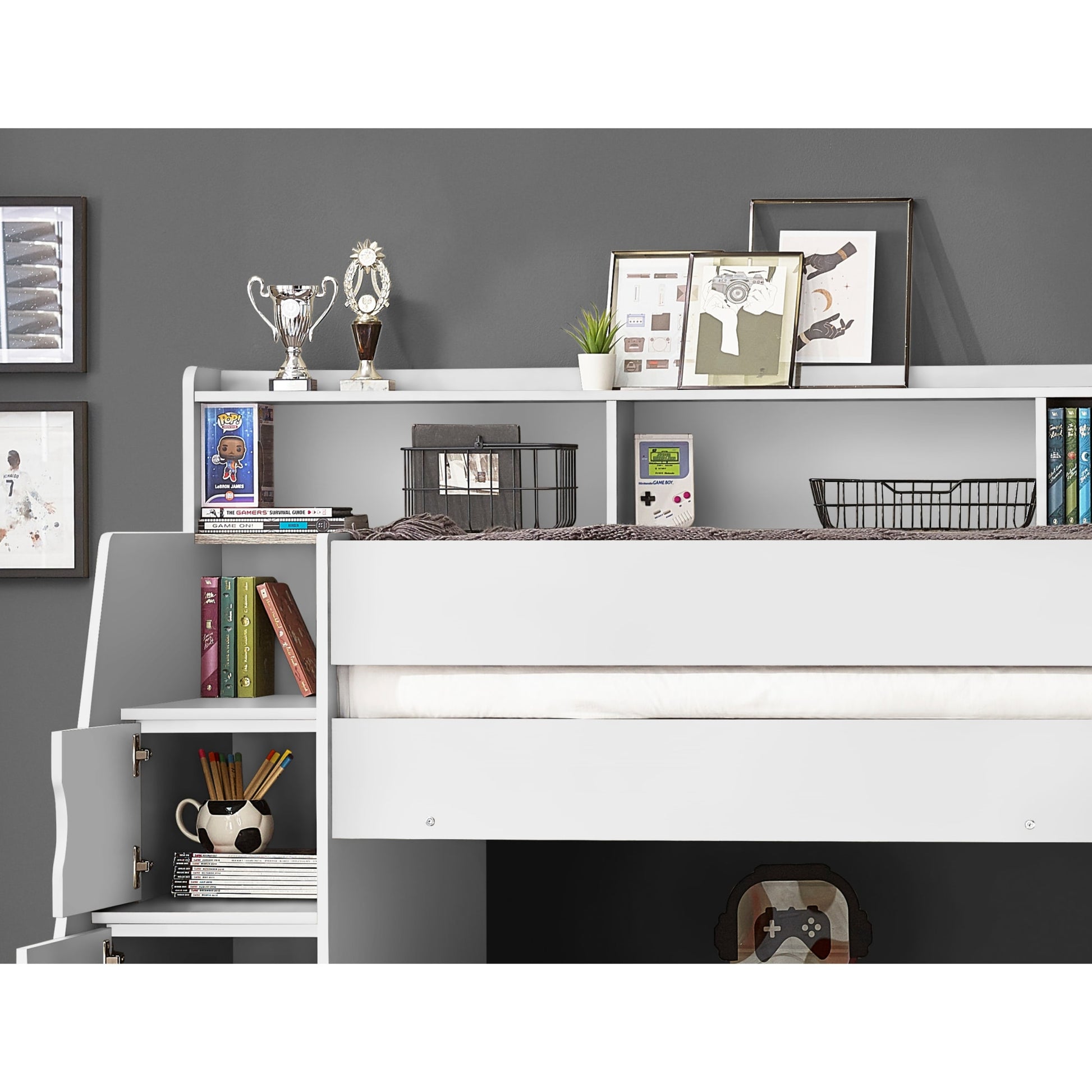 Camelot Staircase Bunk Bed All White