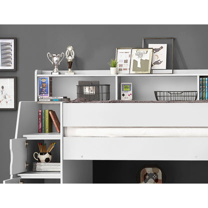 Camelot Staircase Bunk Bed All White