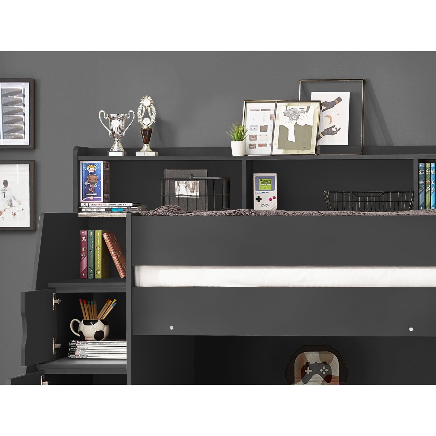 Camelot Staircase Bunk Bed - Anthracite 