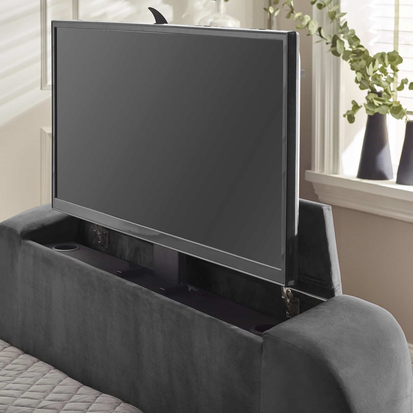 Clara Dark Grey Ottoman TV Bed