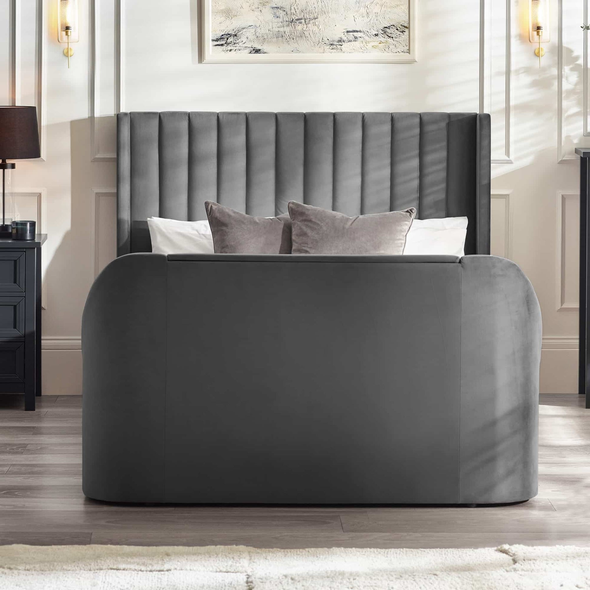 Clara Dark Grey Ottoman TV Bed