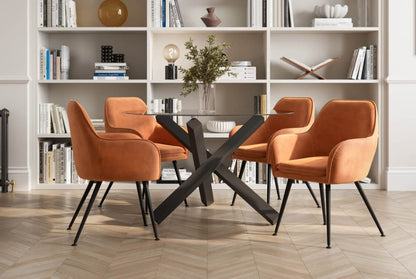 Tara Burnt Rust Dining Chair x 2