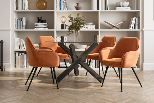 Tara Burnt Rust Dining Chair x 2