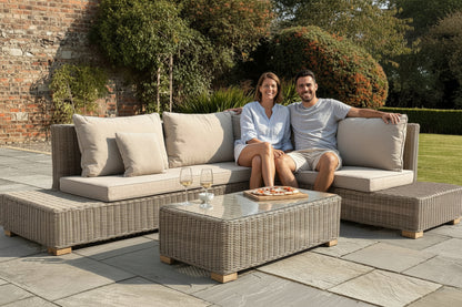 Capri Collection Outdoor Large Corner And Coffee Table Set