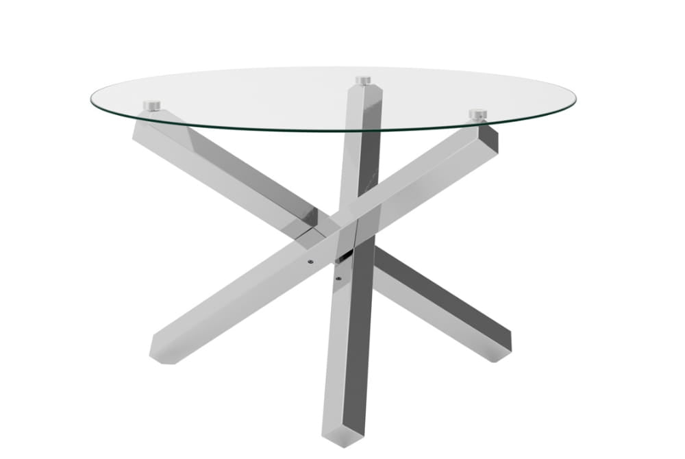 Capri Glass and Silver Dining Table