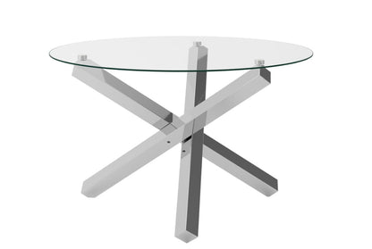 Capri Glass and Silver Dining Table