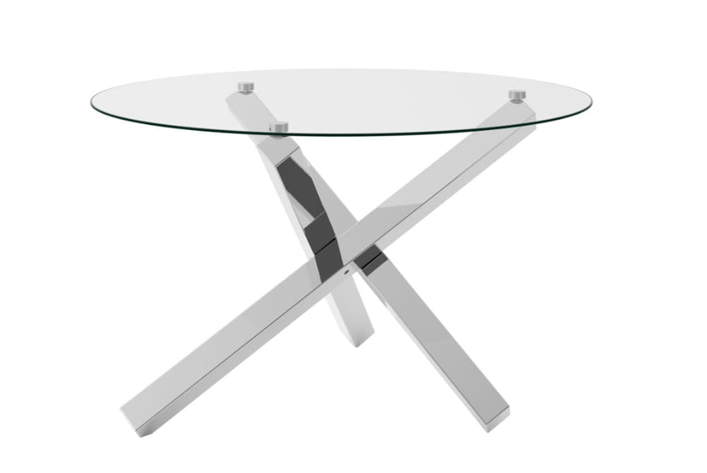Capri Glass and Silver Dining Table