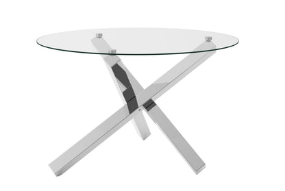 Capri Glass and Silver Dining Table