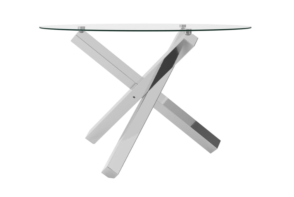 Capri Glass and Silver Dining Table