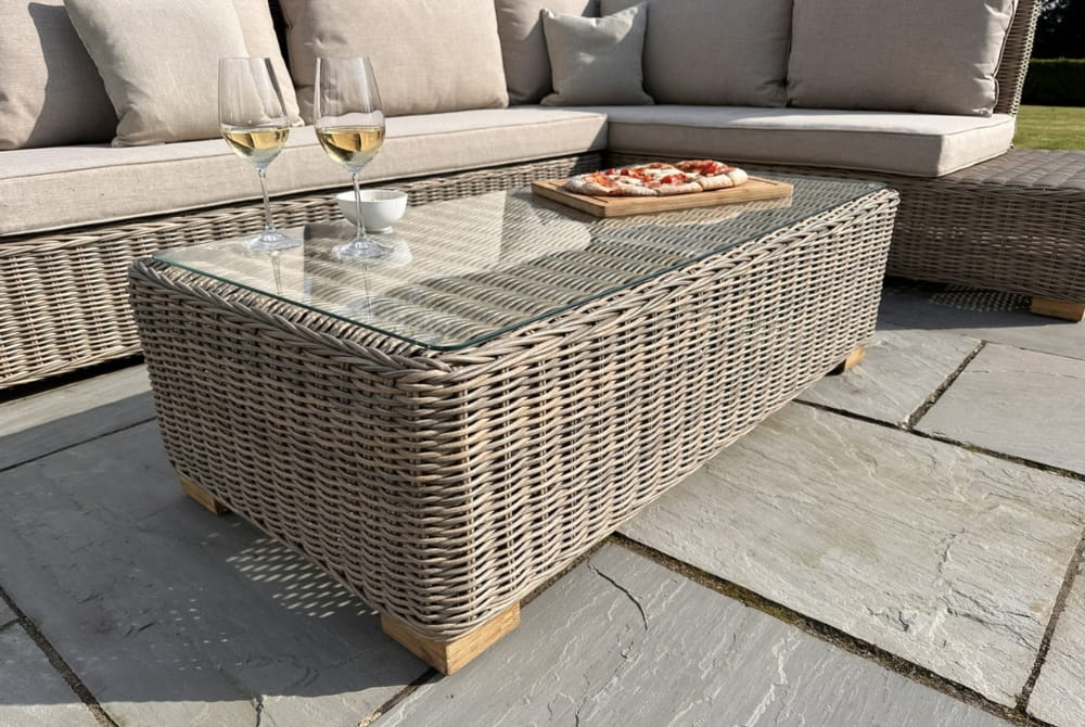 Capri Collection Outdoor Large Corner And Coffee Table Set