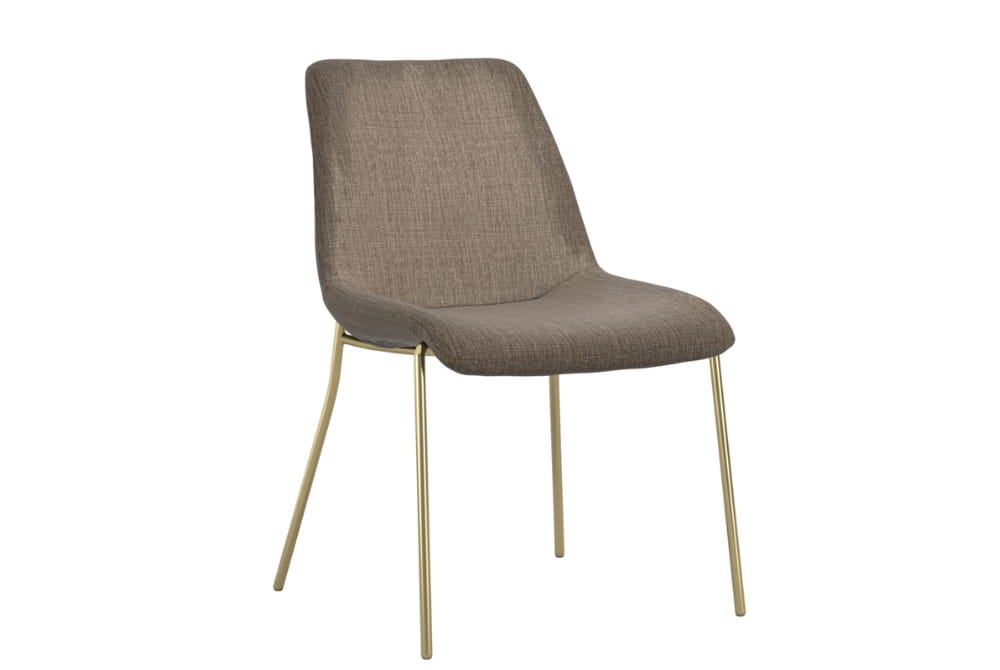 Carlo Taupe and Gold Dining Chair x 2
