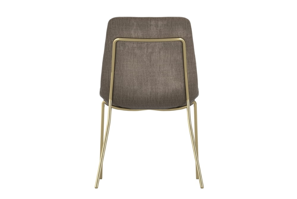 Carlo Taupe and Gold Dining Chair x 2