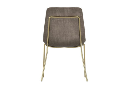 Carlo Taupe and Gold Dining Chair x 2
