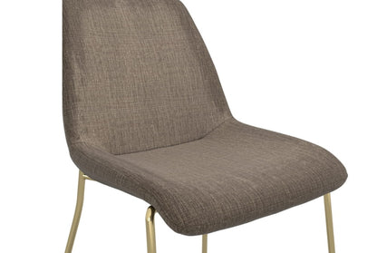 Carlo Taupe and Gold Dining Chair x 2