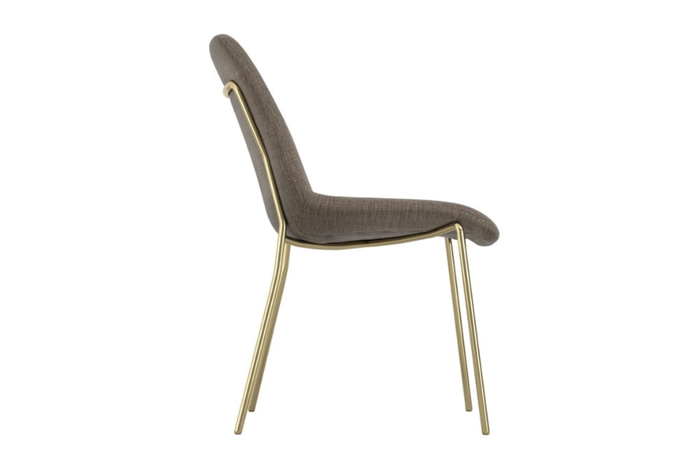 Carlo Taupe and Gold Dining Chair x 2