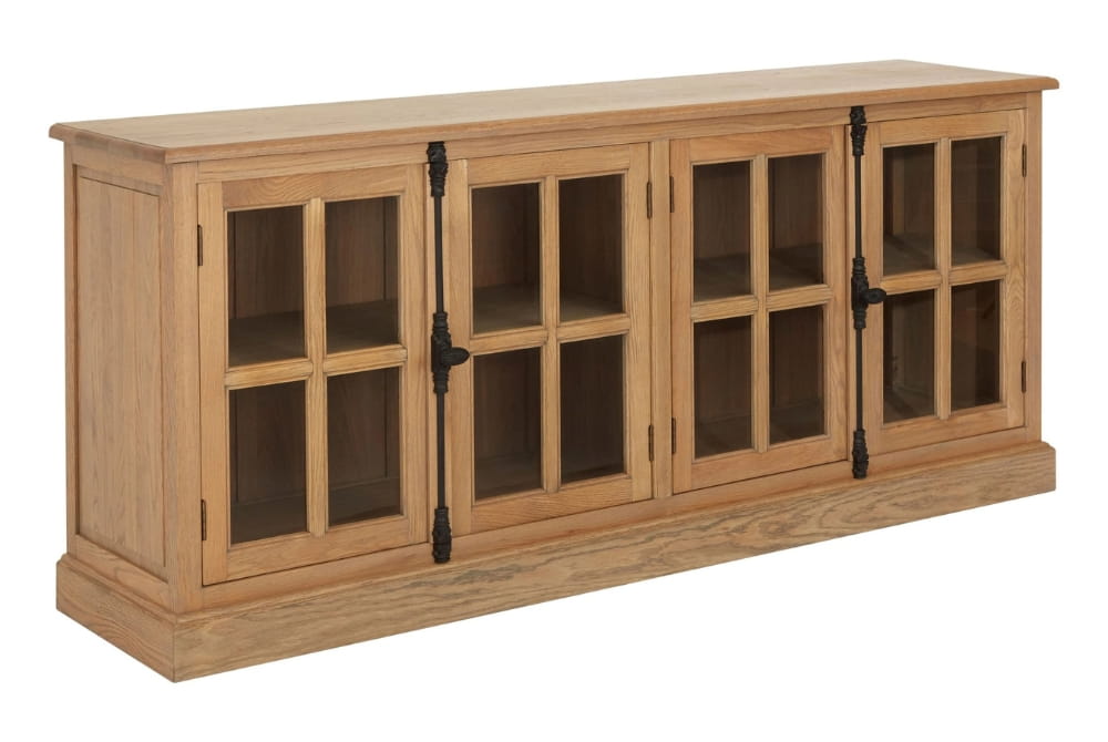 Cavendish Oak Wood Sideboard with Washed Grey Finish 