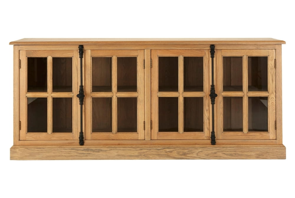 Cavendish Oak Wood Sideboard with Washed Grey Finish 