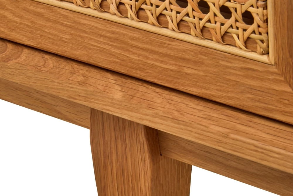 Cavendish Rattan and Oak Wood 4 Door Sideboard