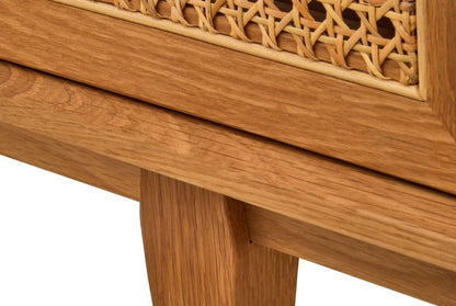 Cavendish Rattan and Oak Wood 4 Door Sideboard