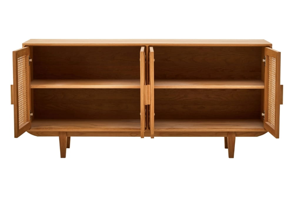 Cavendish Rattan and Oak Wood 4 Door Sideboard