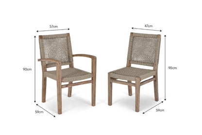 Chilford Solid Table & Dining Chair Set - Acacia Wood Natural (Large)
