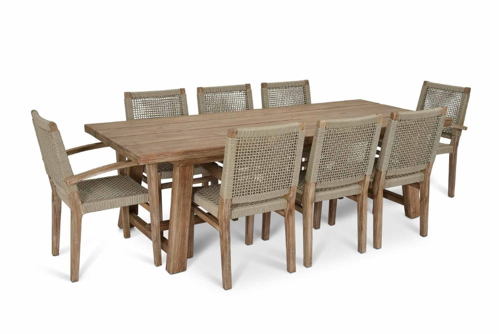 Chilford Solid Table & Dining Chair Set - Acacia Wood Natural (Large)