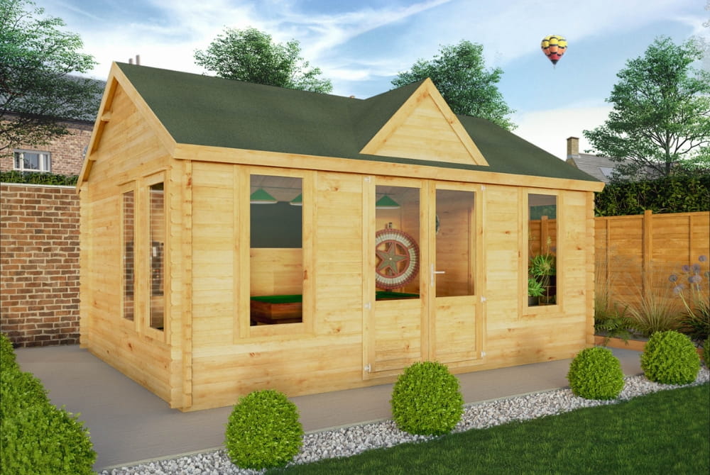 The Clock Tower Log Cabin 5.3m x 4m - 44mm Thickness