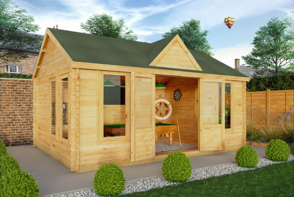 The Clock Tower Log Cabin 5.3m x 4m - 44mm Thickness