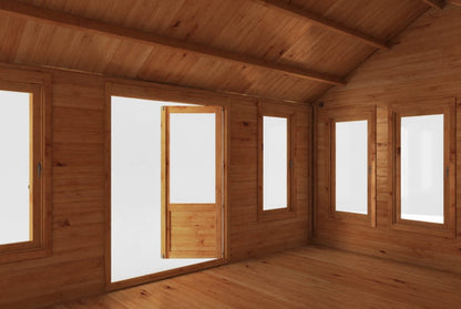 The Clock Tower Log Cabin 5.3m x 4m - 44mm Thickness