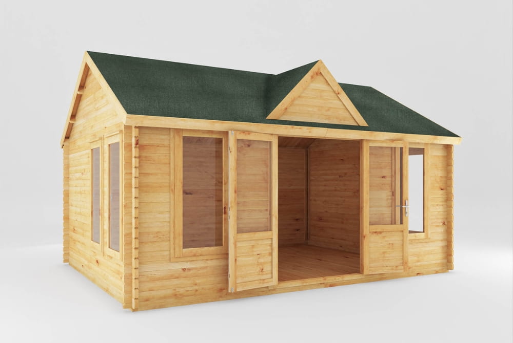 The Clock Tower Log Cabin 5.3m x 4m - 44mm Thickness