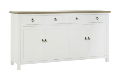 Como White Sideboard with Oak Wood Top