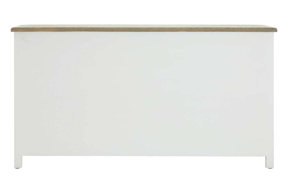 Como White Sideboard with Oak Wood Top
