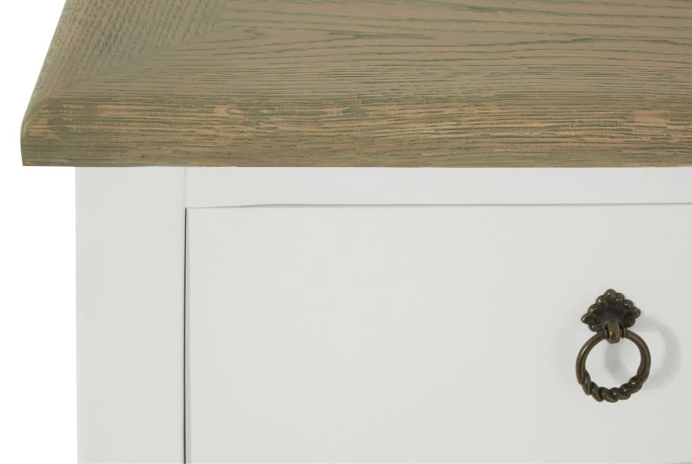 Como White Sideboard with Oak Wood Top