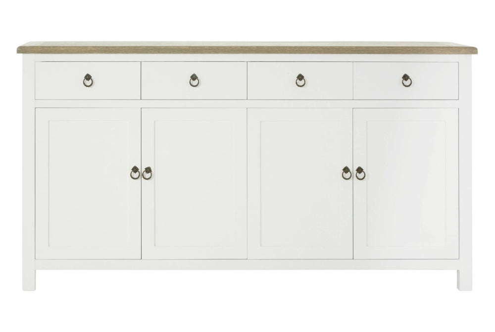 Como White Sideboard with Oak Wood Top
