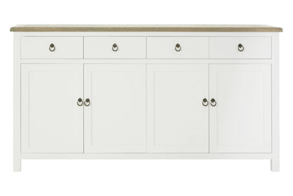 Como White Sideboard with Oak Wood Top