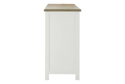 Como White Sideboard with Oak Wood Top