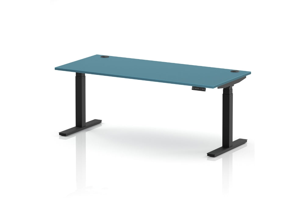 Air Height Adjustable Dark Teal Desk With Cable Ports