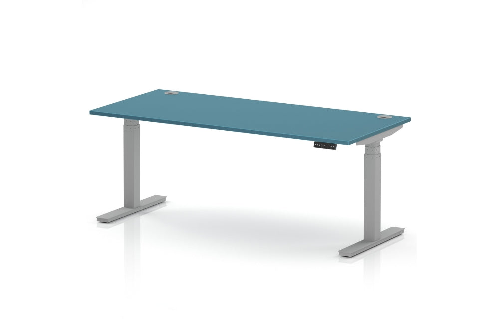 Air Height Adjustable Dark Teal Desk With Cable Ports