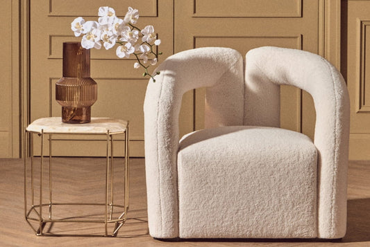 Davina Ivory Boucle Effect Statement Chair