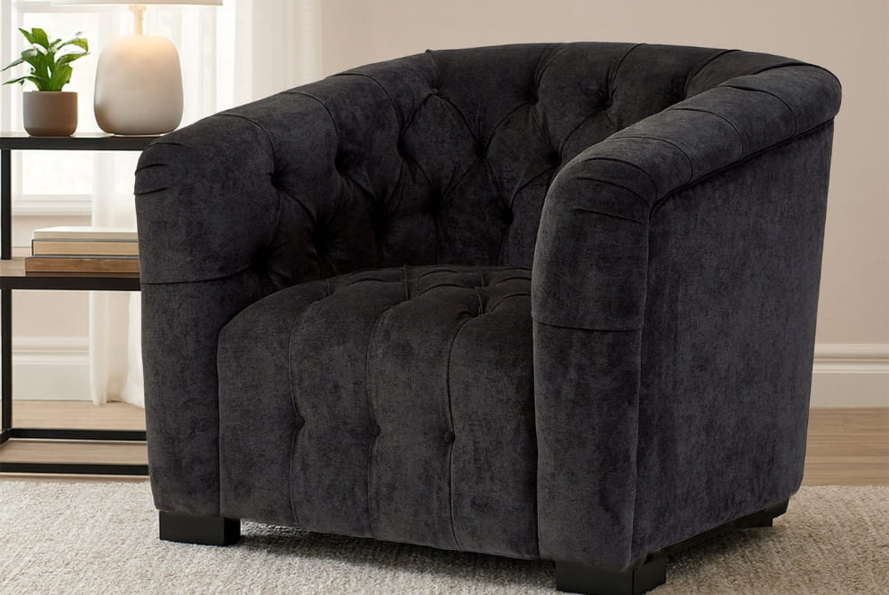 Fenton Black Fabric Armchair
