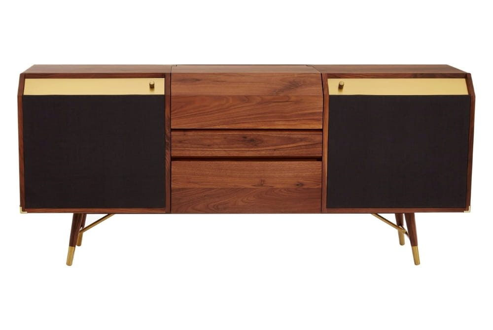 Florence Walnut Wood 2 Door and Drawers Sideboard