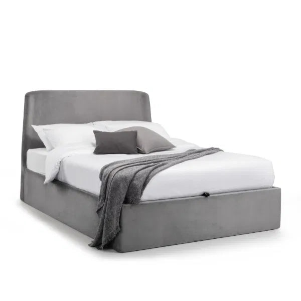 Frida Grey Upholstered Storage Ottoman Double Bed