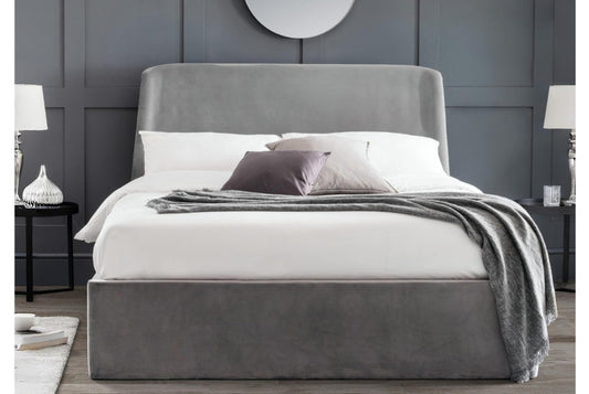 Frida Grey Upholstered Storage Ottoman Double Bed