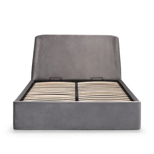 Frida Grey Upholstered Storage Ottoman Double Bed