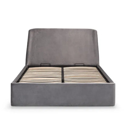 Frida Grey Upholstered Storage Ottoman Double Bed