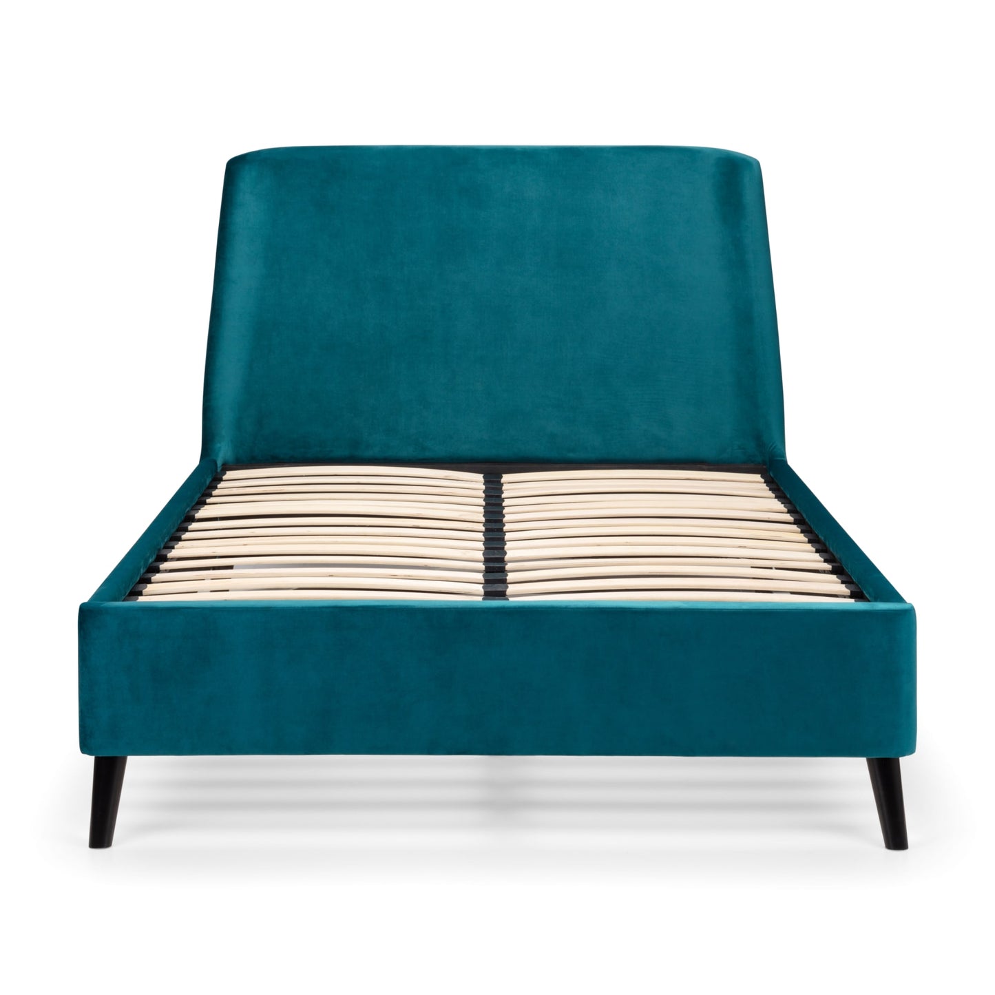 Frida Curved Teal Velvet Double Bed