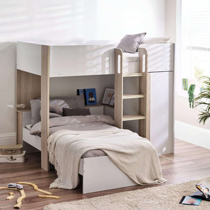 Horizon Bunk Bed - Woodgrain and White