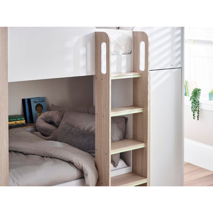 Horizon Bunk Bed - Woodgrain and White