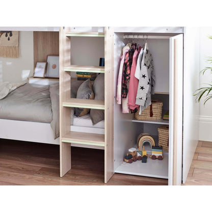 Horizon Bunk Bed - Woodgrain and White